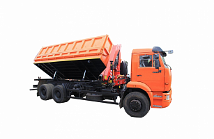 Самосвал на шасси КамАЗ 6520 с манипулятором PALFINGER IM150N