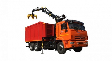 Ломовоз с на шасси КАМАЗ 65115 с гидроманпулятором VM10L74М с кузовом ТЗА