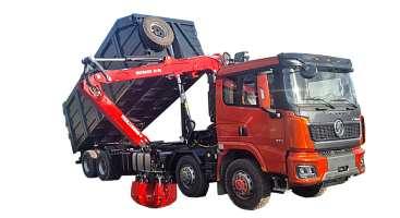 Ломовоз Shacman X3000 с манипулятором ПАЛФИНГЕР ВМ10-86