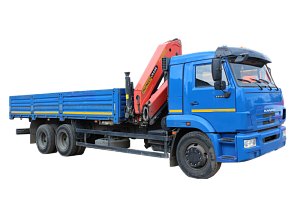 Бортовой КамАЗ 65117 с манипулятором PALFINGER PK23500А