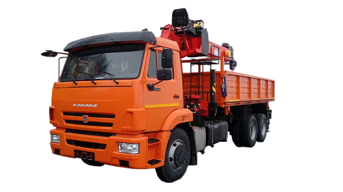 Самосвал на шасси КамАЗ 65115 с манипулятором PALFINGER IT150