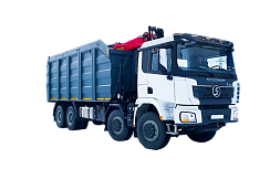 Ломовоз на шасси SHACMAN SX33186 с манипулятором VM10L74 и кузовом 30м3