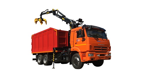 Ломовоз с на шасси КАМАЗ 65115 с гидроманпулятором VM10L74М с кузовом ТЗА