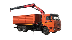 Самосвал на шасси КамАЗ 65115 с манипулятором PALFINGER PK 13501 SLD 