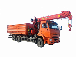 Самосвал на шасси КамАЗ 65201 с манипулятором PALFINGER IT150